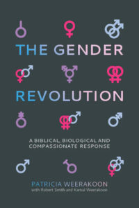 Book cover of "The Gender Revolution" by Patricia Weerakoon, featuring various gender symbols in pink, blue, and purple on a dark background—a striking design that echoes the Parable of the Soil and invites reflection on spiritual growth amidst today’s conversations about gender.
